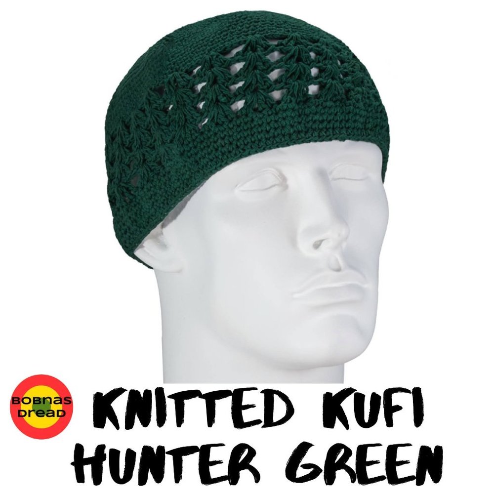 Knitted Men's Kufi Cap - Green